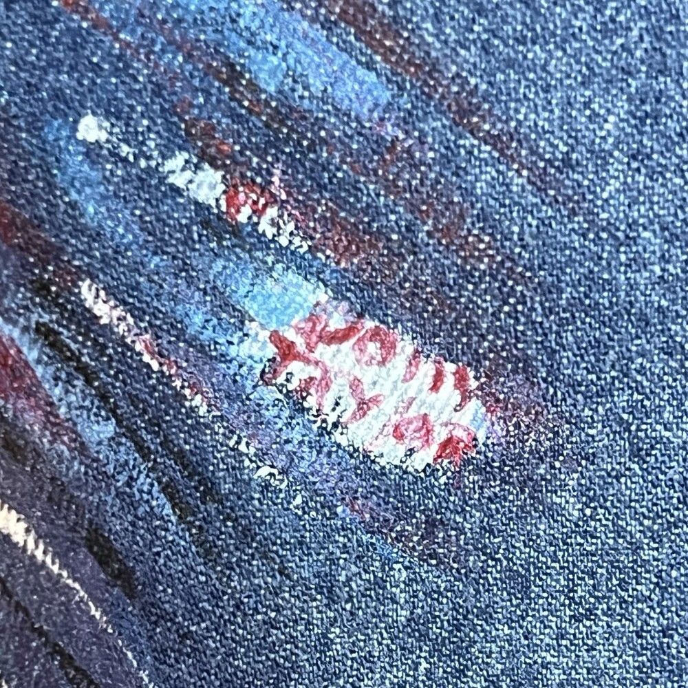 VTG Sunbelt Denim Pearl Snap Western Shirt M Hand Painted Roadrunner Shacket - Picture 9 of 16